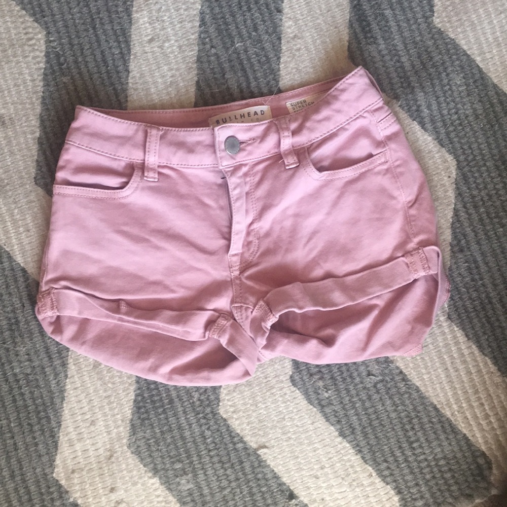 Bullhead denim pink short shorts